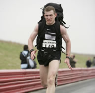fastest 10km carrying 40lb pack world record set by Chad McLean